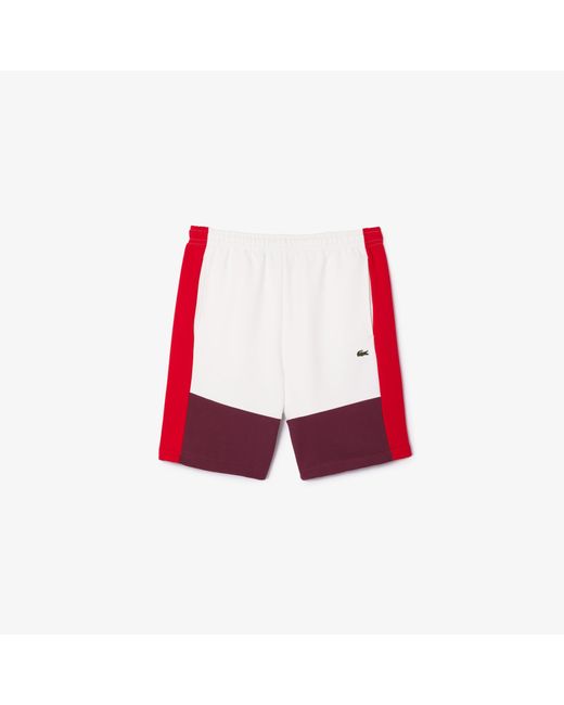 Lacoste Red Regular Fit Color Blocked Shorts W/adjustable Waist for men
