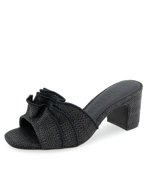 Aerosoles Black Gabrielle Heeled Slide Sandal