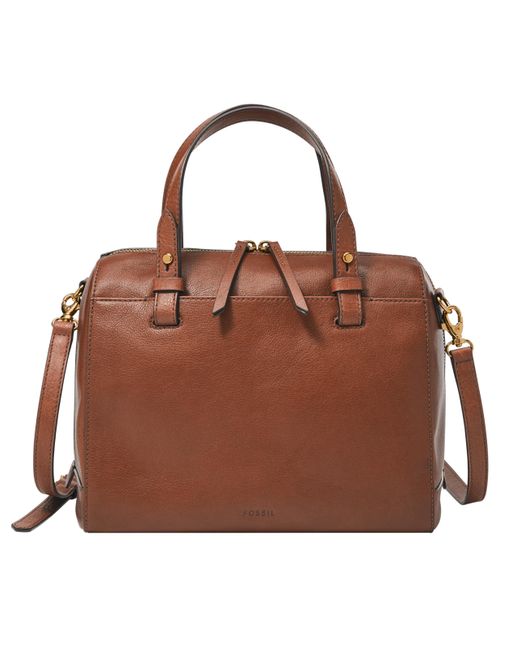Fossil Brooke Leather Satchel in Brown Lyst UK
