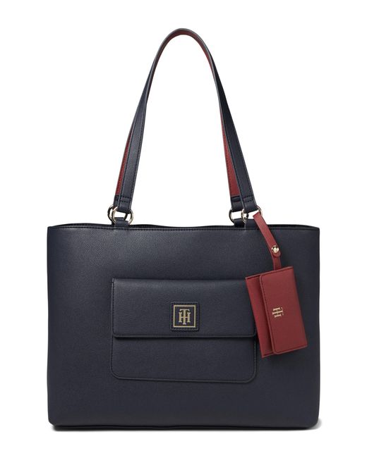 Tommy Hilfiger Blue Lucille Ii Tote W/hangoff