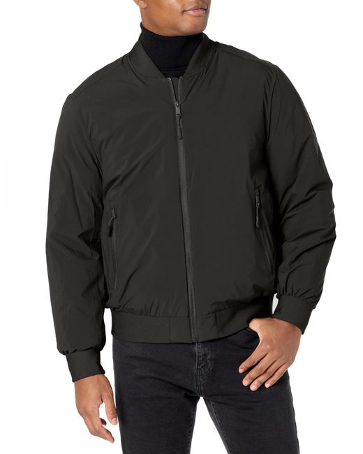DKNY Black Clean Zip Front Bomber Jacket for men