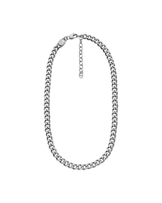 Fossil Stainless Steel Silvertone Bold Chain Necklace in Metallic for