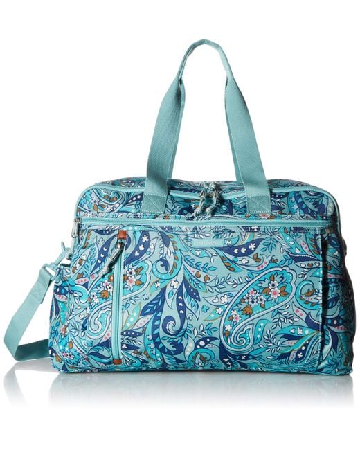 Vera Bradley Lighten Up Weekender Travel Bag in Blue