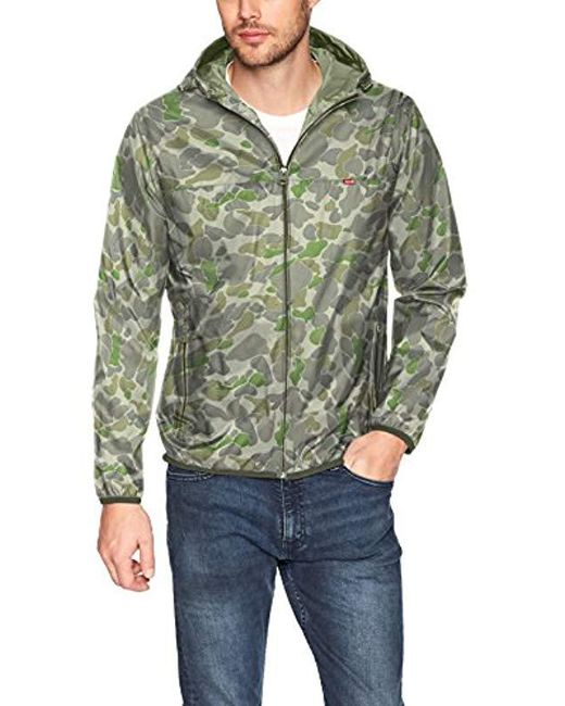 Download Lyst - Levi's Lightweight Hooded Rain Jacket in Green for Men
