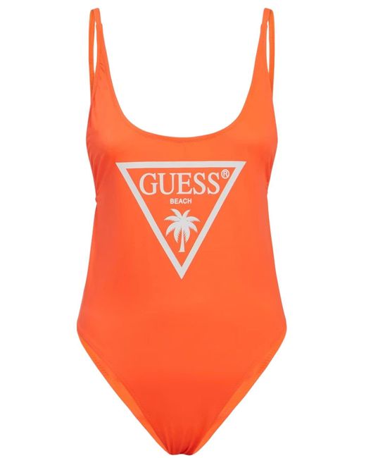 Guess Orange Standard One Piece Swimsuit
