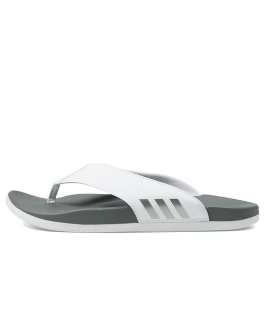 Adidas Gray Adilette Comfort Flip-flop White/taupe Metallic 9 B