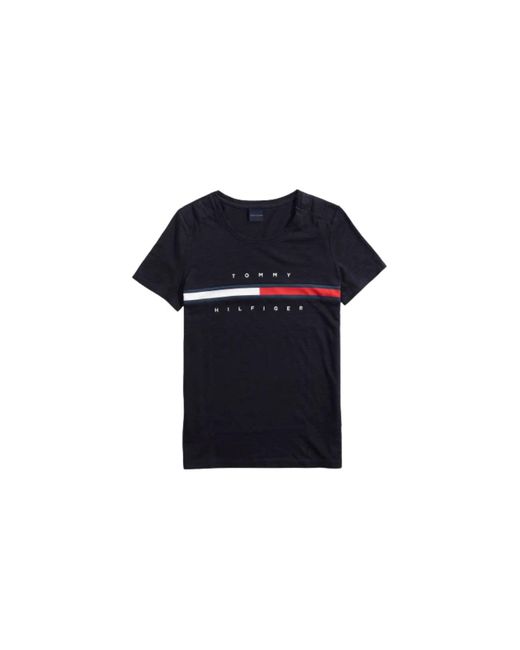 Tommy Hilfiger Blue Adaptive T Shirt With Magnetic Closure Signature Stripe Tee