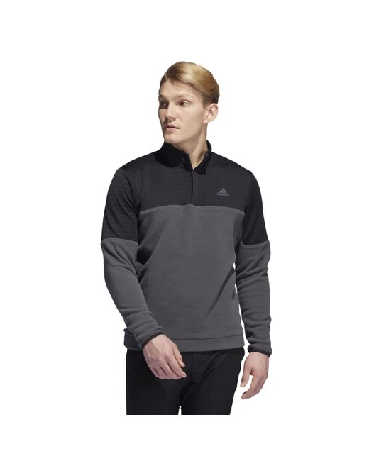 Adidas Gray Colorblock Dwr Quarter Zip Pullover for men