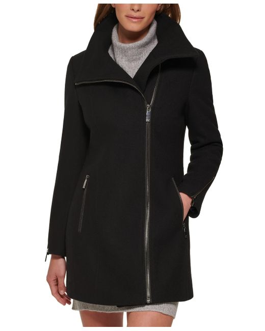 Calvin Klein Black Asymmetrical Wool Jacket