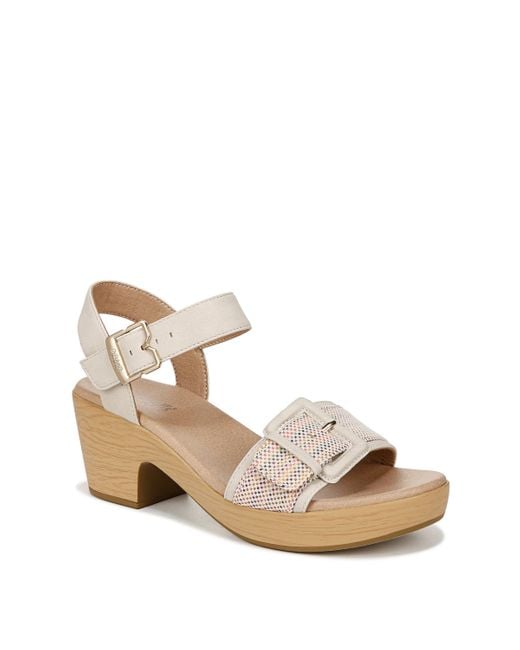 Dr. Scholls Metallic S Felicity Too Block Heel Sandal Multi Woven Fabric 9.5 M