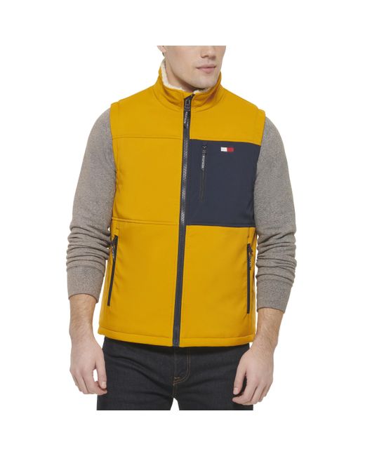 Tommy Hilfiger Yellow Sherpa Lined Vest for men