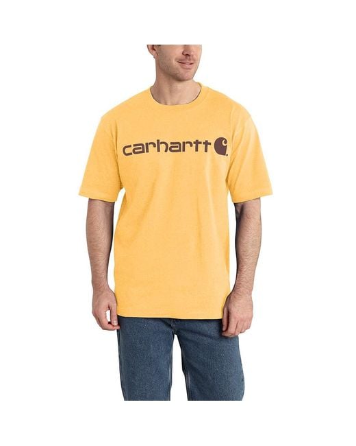 Carhartt Orange Loose Fit Heavyweight Short-sleeve Logo Graphic T-shirt for men