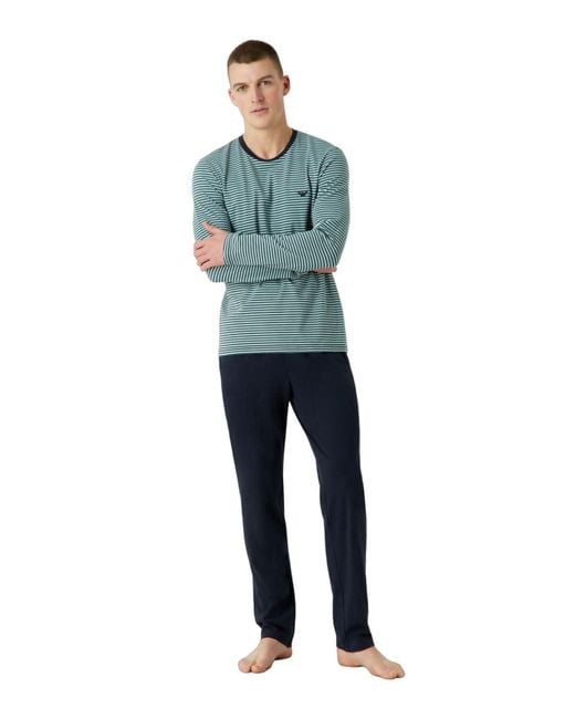 Ensemble de Pajamas pour Yarn Dyed Pyjama Emporio Armani pour homme en  coloris Bleu | Lyst