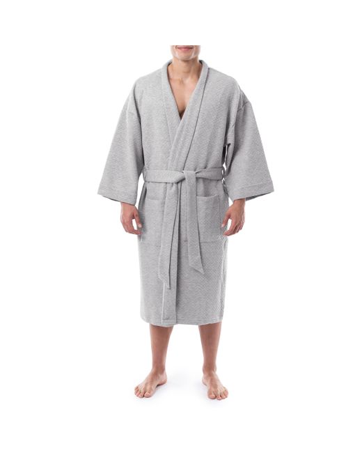 Izod Gray Quilted Kimono Robe for men