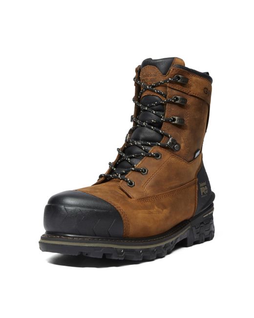 Timberland Brown Boondock Hd 8 Inch Composite Safety Toe Waterproof Industrial Work Boot for men