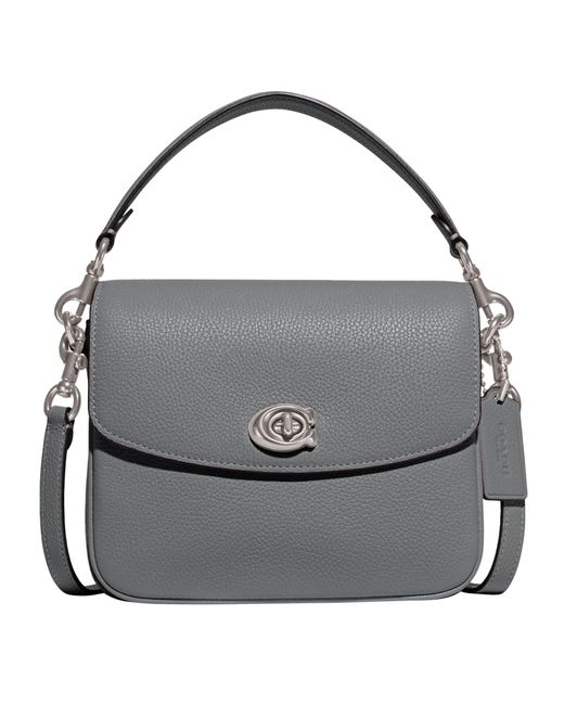 COACH Gray Polished Pebbled Leather Cassie Crossbody 19