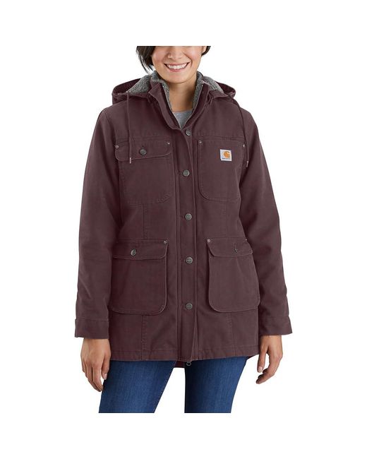 Carhartt Purple Plus Size Loose Fit Washed Duck Coat