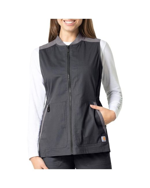 Carhartt Gray Modern Fit Zip-front Utility Vest
