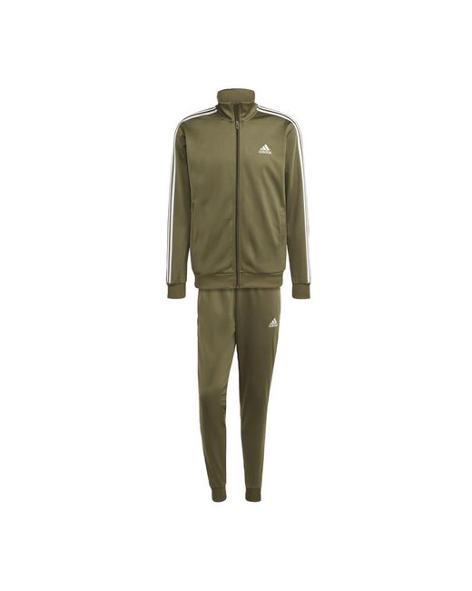 Adidas Green Sportswear Basic 3-stripes Tricot Track Suit for men