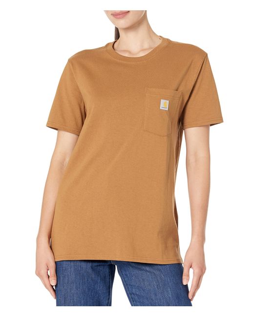 Carhartt Blue Plus Size Loose Fit Heavyweight Short-sleeve Pocket T-shirt Closeout