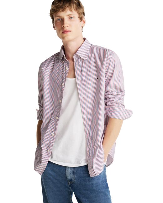 Tommy Hilfiger Purple Long Sleeve Poplin Regular Fit for men