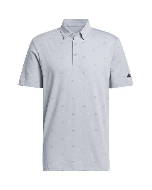Adidas Blue Go-to Mini-crest Print Polo Shirt for men