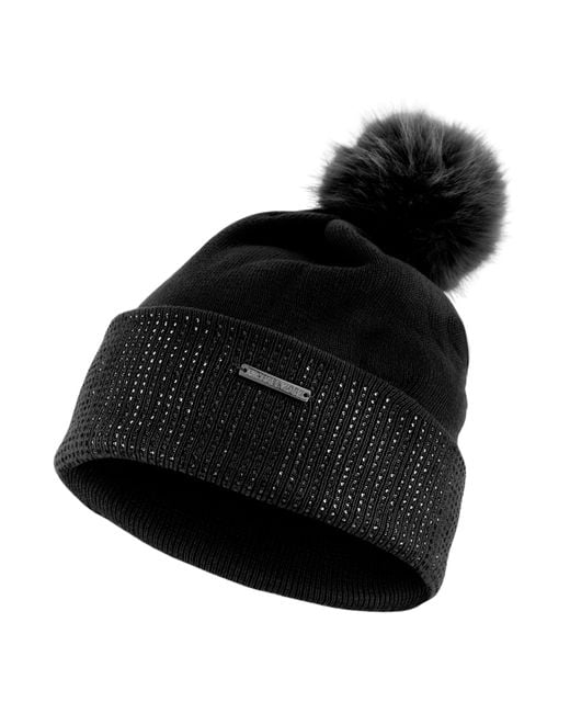 Michael Kors Black S Fine Crystal Cuff Hat