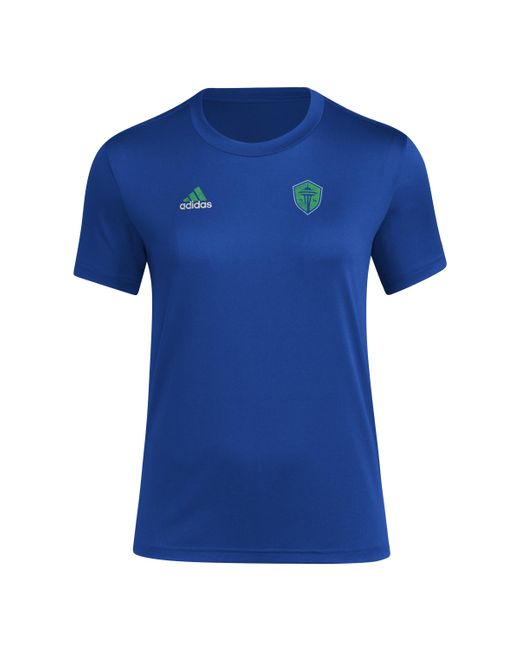 Adidas Blue Seattle Sounders Fc Local Stoic Short Sleeve Pre-game T-shirt