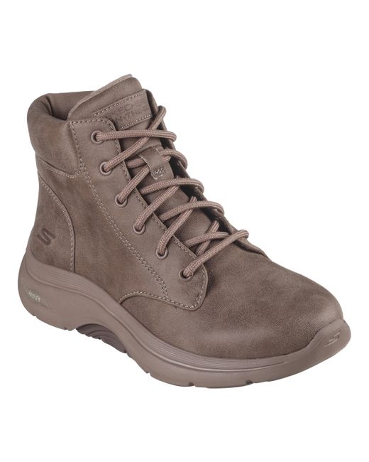 Skechers Brown Go Walk Arch Fit 2.0 Boot Ankle