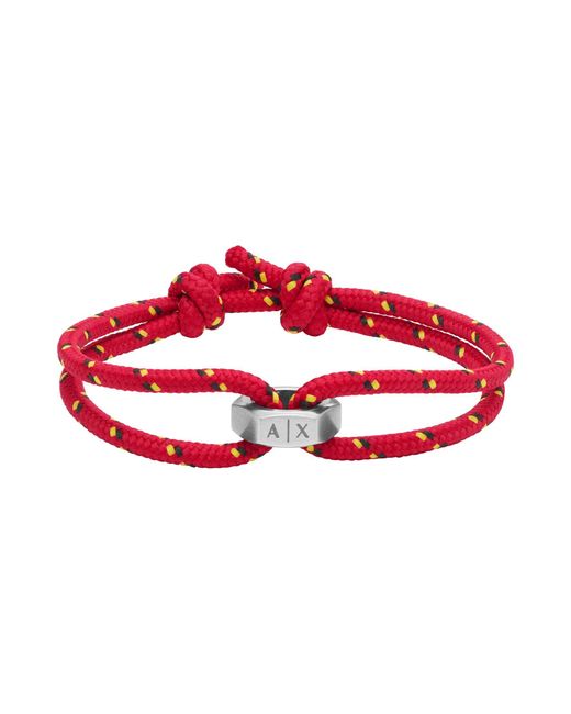 Emporio Armani Red A|x Armani Exchange Polyester Id Bracelet for men