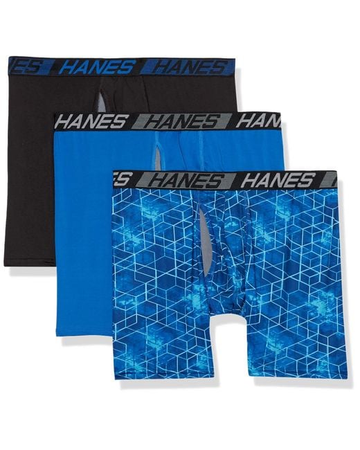 Hanes Total Support Pouch Boxer Briefs Pack in Blue for Men Lyst