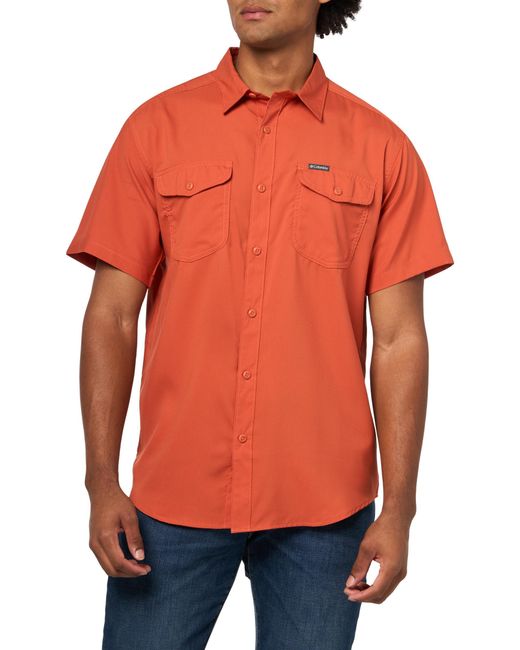 Columbia Orange Utilizer Ii Solid Short Sleeve Shirt for men