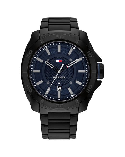 Tommy Hilfiger Black Sporty 3h Quartz - Stainless Steel Wristwatch For - Water Resistant Up To 5 Atm/50 Meters - Premium Fashion Timepiece - Bold for men