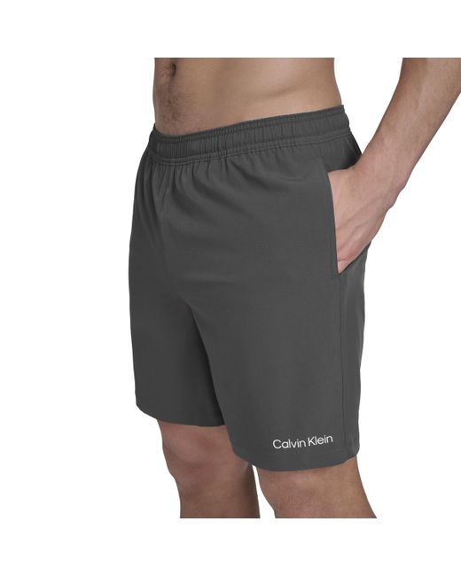 Calvin Klein Volley Quick Dry Stretch Swim Trunk Badehose in Gray für Herren