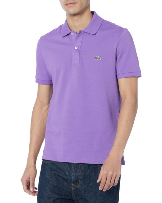 Lacoste Purple Classic Pique Slim Fit Short Sleeve Polo Shirt for men