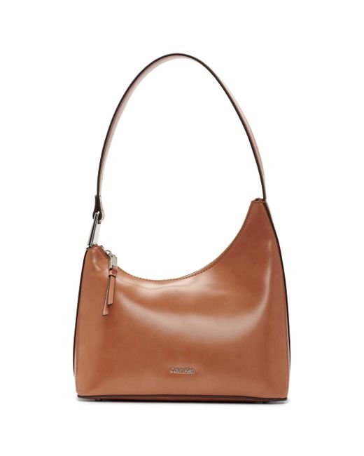 Calvin Klein Brown Holly Top Zip Shoulder Bag