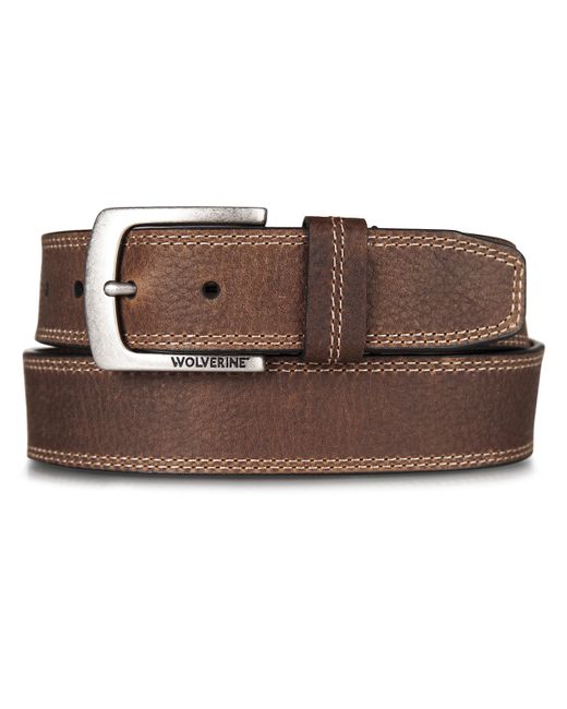 Wolverine Marquette Leather Belt With Harness Buckle In Brown for men