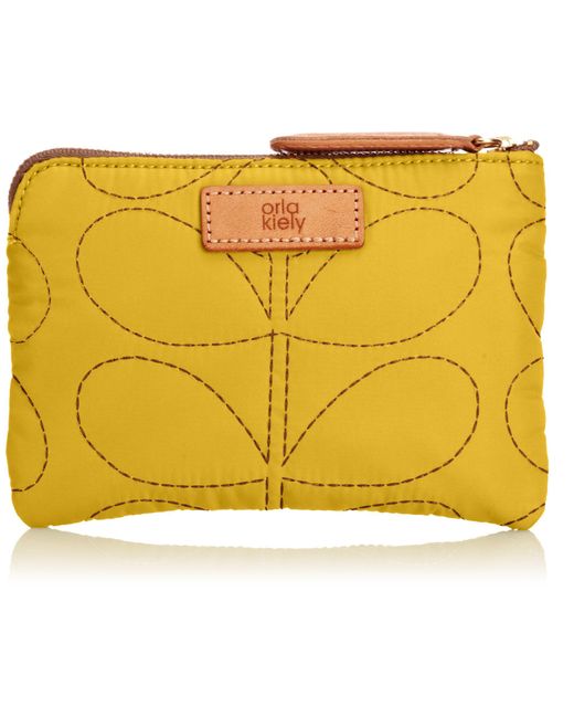 Orla Kiely Yellow Sixties Stem Quilted Cosmetic Purse