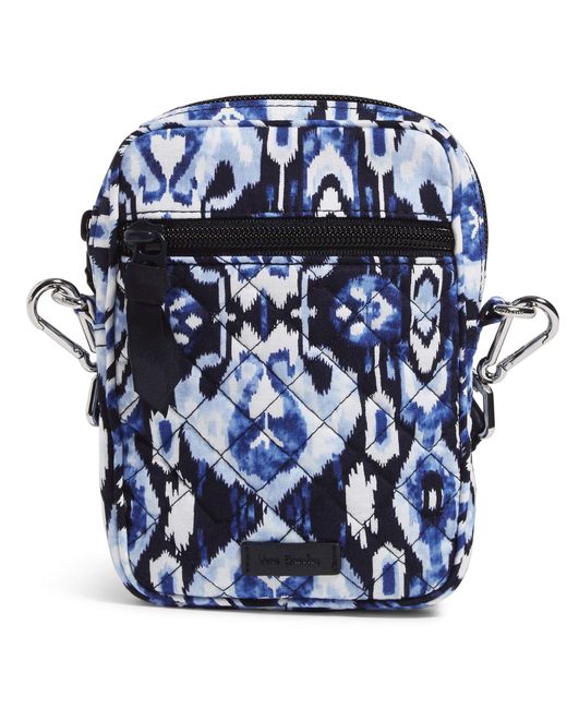 Vera Bradley Blue Cotton Small Convertible Crossbody Purse With Rfid Protection