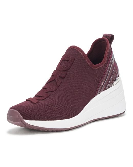 DKNY Purple Keeva Everyday Slip On Wedge Sneaker With Logo