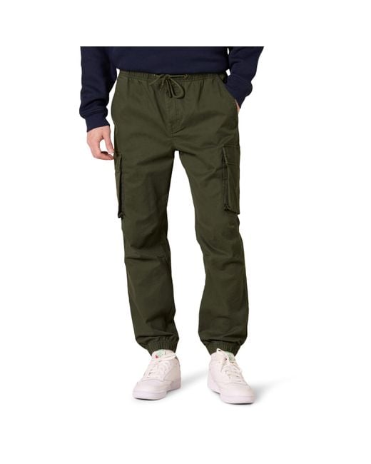 Amazon Essentials Cargo-Jogginghose mit normaler Passform und Kordelzug an der Taille in Green für Herren