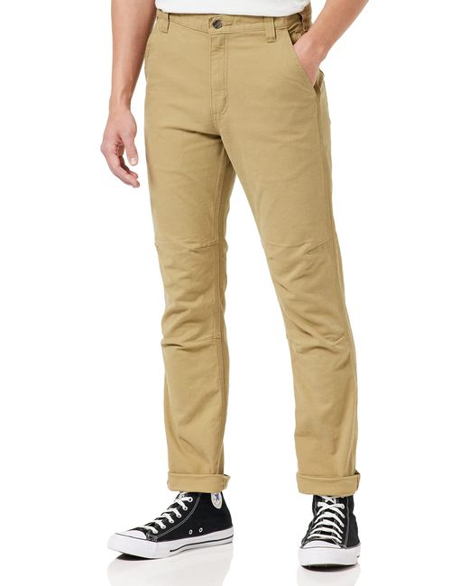 Carhartt Natural Mens Rugged Flex Straight Fit Canvas 5-pocket Tapered Work Pants for men