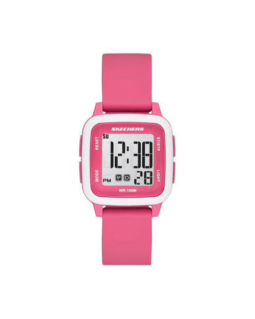 Skechers Holmby Digital Pink Silicone Watch