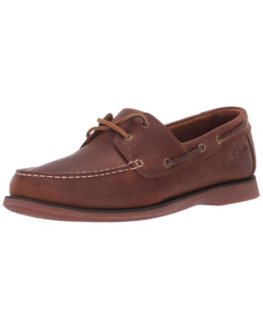 for Men Mens Shoes Slip-on shoes Boat and deck shoes Brown Clarks Rubber Mens Port View Boat Shoe in Mahogany Leather 