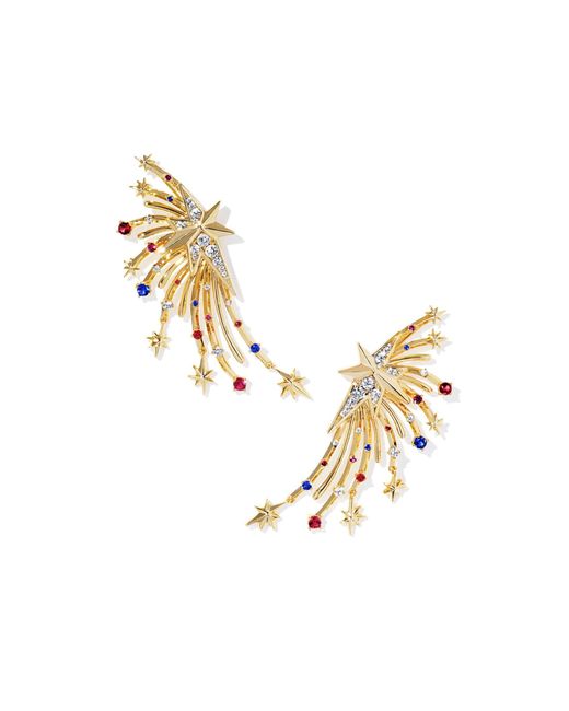 Kendra Scott Metallic S Firework Statement Earrings Gold/red/white/blue/mix One Size
