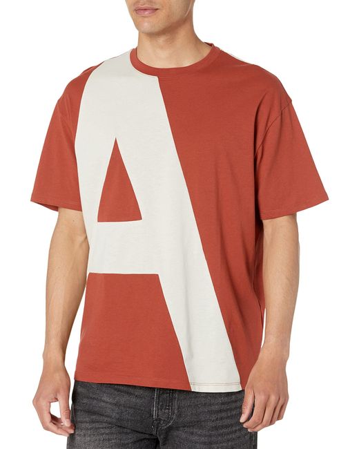 Emporio Armani Red A | X Armani Exchange Drop Shoulder Big A Logo Tee for men