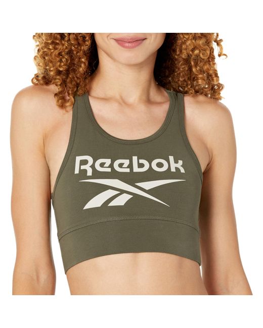 Reebok Green Identity Big Logo Cotton Bralette
