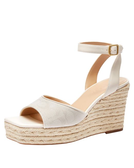 COACH Metallic Espadrille Wedge Platform