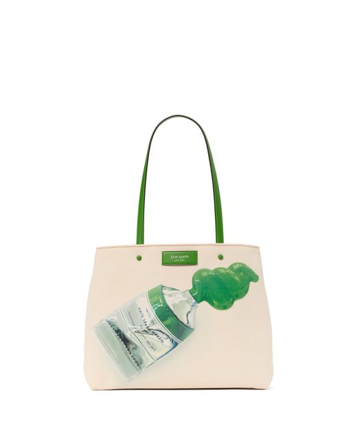 Kate Spade Green Squeeze Printed Canvas Large Tote