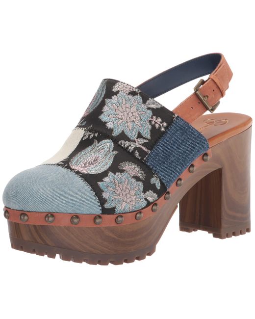 Jessica Simpson Leather Tiarah Clog in Blue - Lyst